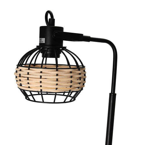 Rattan-Stehlampe Datcha mit Edelstahlgestell
