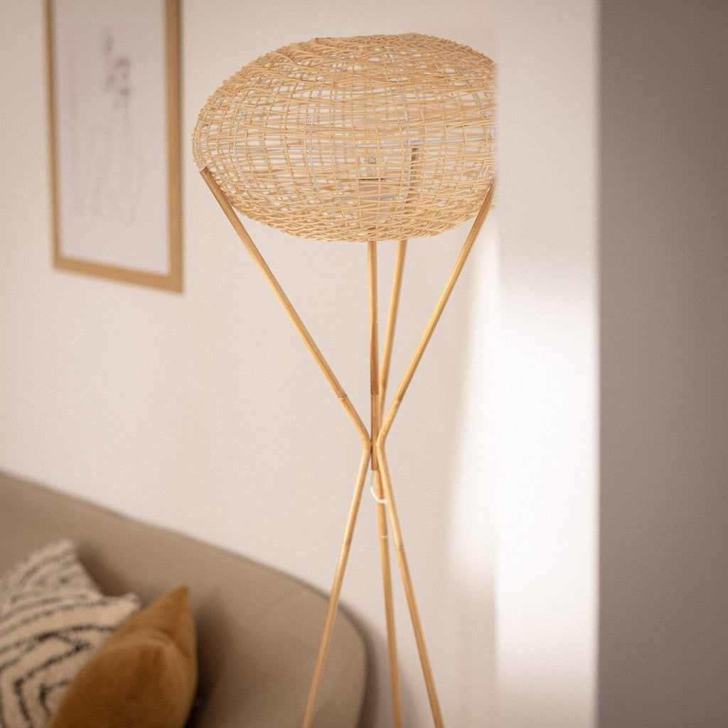 Design-Rattan-Stehlampe Votcha