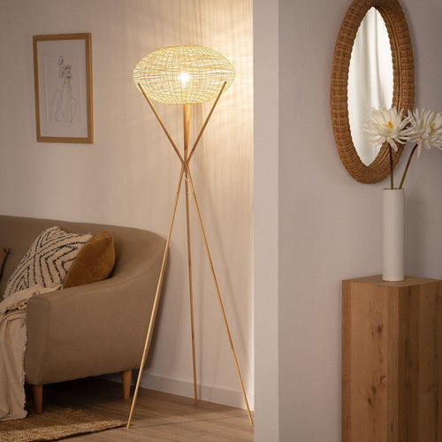 Design-Rattan-Stehlampe Votcha