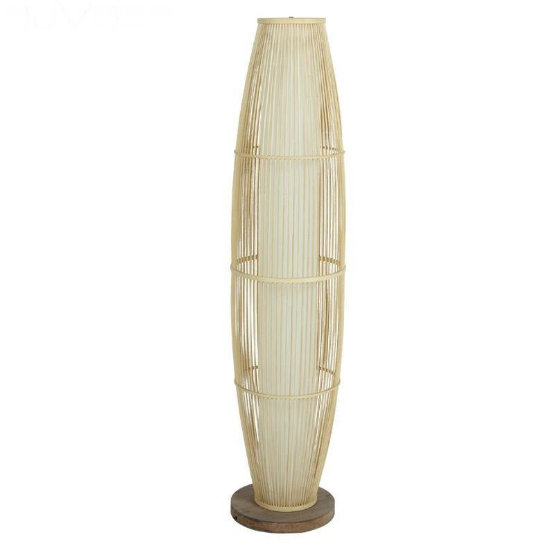 Zylindrische Rattan-Stehlampe Mayora